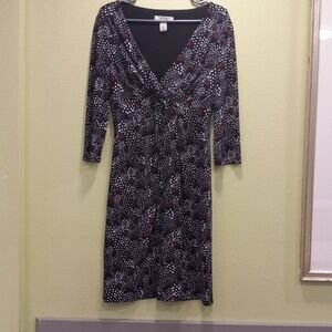 White House Black Market Black White Purple Dress